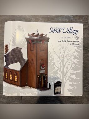 Enesco Brown and White Snow Village Little Brown Church Figurine
